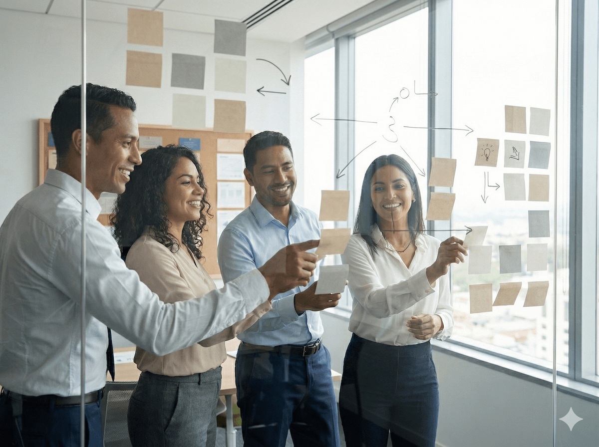 Equipo reorganizando información