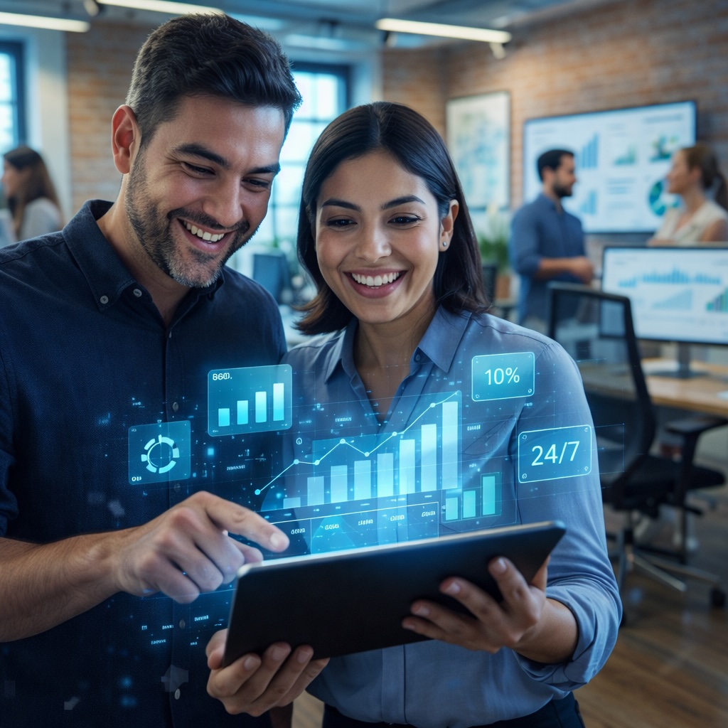 Equipo profesional analizando datos con IA · Toracom